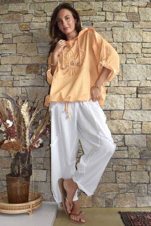 Rustic Nature Linen Blend Hippie Shake Hoodie Washed Cayenne